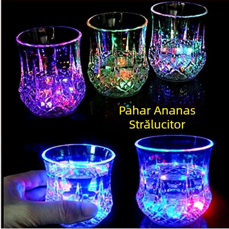 [7583 de persoane au colectat] Cană luminoasă colorată, cană de bere colorată cu senzor de apă, se aprinde și își schimbă culoarea când se toarnă apă