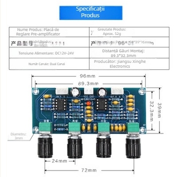 Placă amplificator digital A901, placă de ton de potrivire, placă de ton DC, placă de reglare a tonurilor înalte și joase, placă de preamplificare