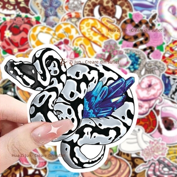 50 de autocolante colorate cu șarpe, doisprezece șarpe zodiacale, desene animate, decorative, pentru mână, cont, caiet, husă de telefon, autocolante impermeabile