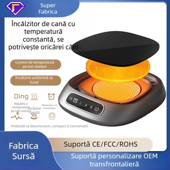 Încălzitor de ceașcă cu oglindă încrucișată, la 55 de grade, bază electrică automată pentru conservarea căldurii, pernă caldă pentru ceașcă de apă, pernă cu temperatură constantă pentru ceașcă de lapte cald