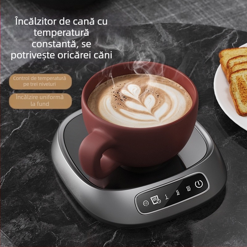 Încălzitor de ceașcă cu oglindă încrucișată, la 55 de grade, bază electrică automată pentru conservarea căldurii, pernă caldă pentru ceașcă de apă, pernă cu temperatură constantă pentru ceașcă de lapte cald
