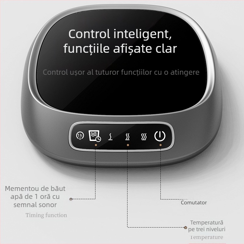 Încălzitor de ceașcă cu oglindă încrucișată, la 55 de grade, bază electrică automată pentru conservarea căldurii, pernă caldă pentru ceașcă de apă, pernă cu temperatură constantă pentru ceașcă de lapte cald