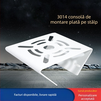 Suport de monitorizare din oțel pulverizat din plastic plat 3014, stâlp alb pentru drum, suport circular pentru stâlp transversal, stâlp en-gros