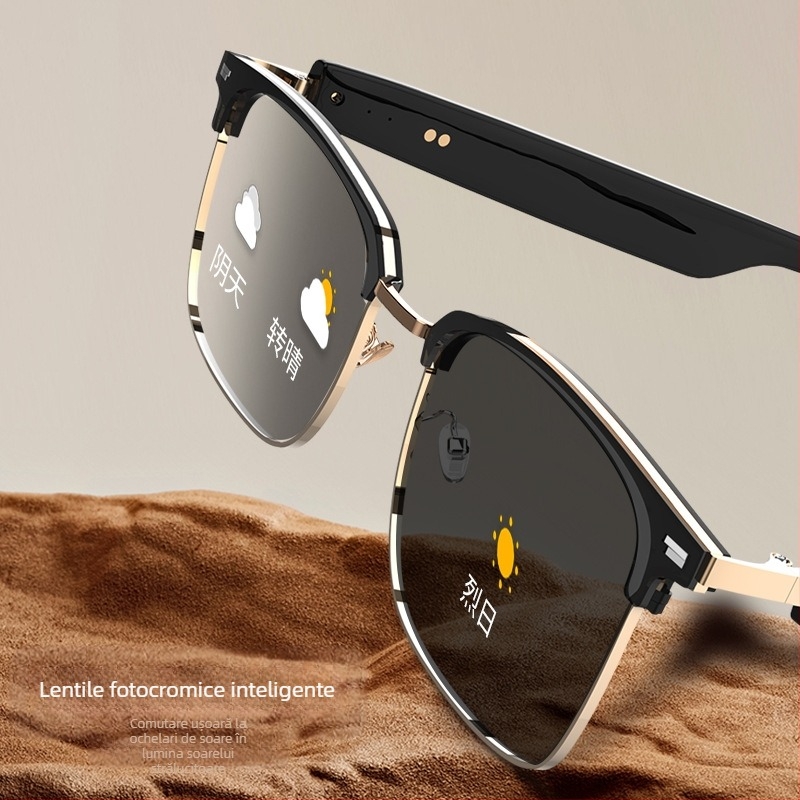 Ochelari audio inteligenți transfrontalieri noi GS13, ochelari Bluetooth cu schimbare de culoare, ochelari de navigare pentru apeluri muzicale anti-ultraviolete