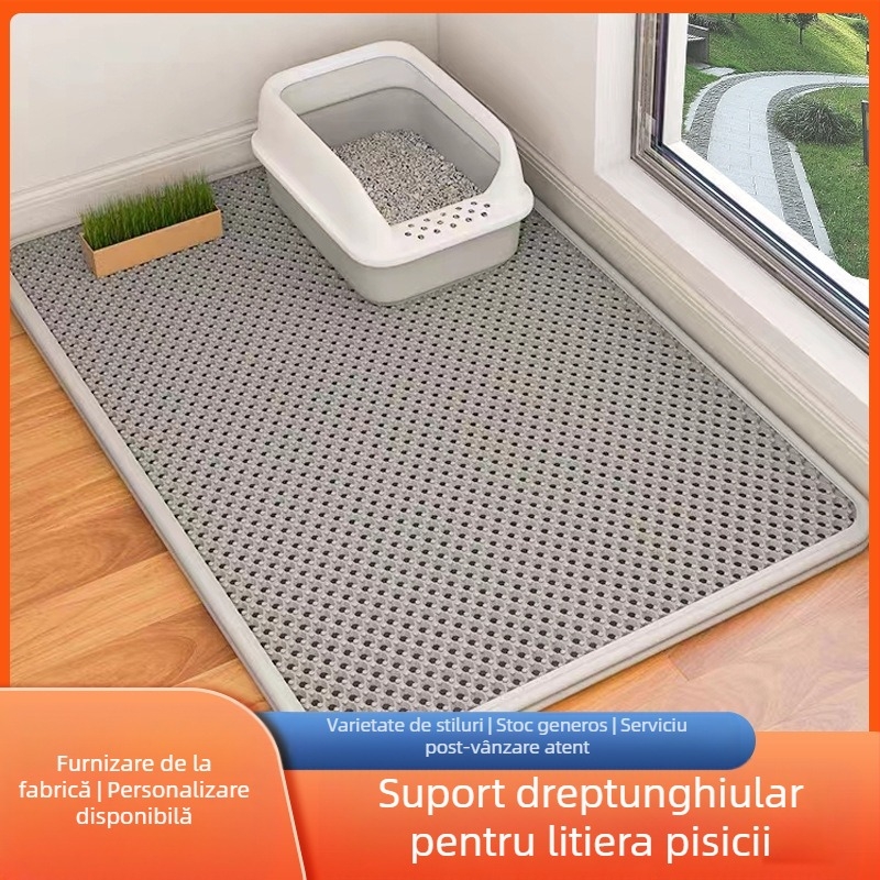 Producătorul furnizează covoraș dreptunghiular Eva pentru litiera pisicilor, covoraș pentru cutia de litieră a pisicilor, covoraș pentru picioare, covoraș anti-scoatere a litierei pisicilor, covoraș pentru zgârieturi pentru pisici