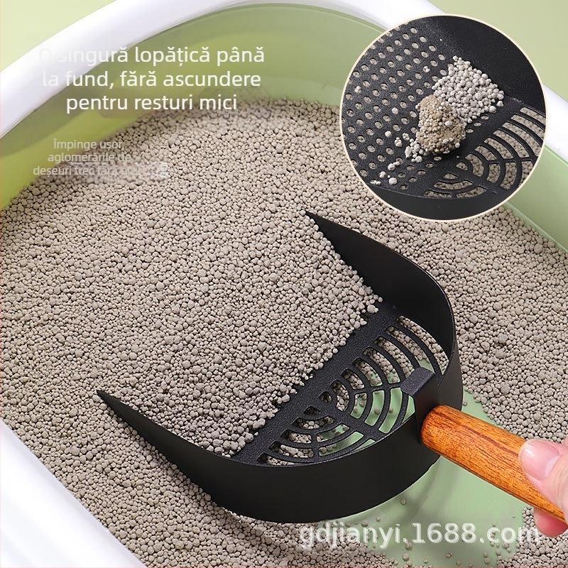 Litieră pentru pisici din oțel inoxidabil, lopată din carbon, rahat, bentonită, tofu, nisip mixt, rahat, mâner din lemn, producători de lopate pentru pisici