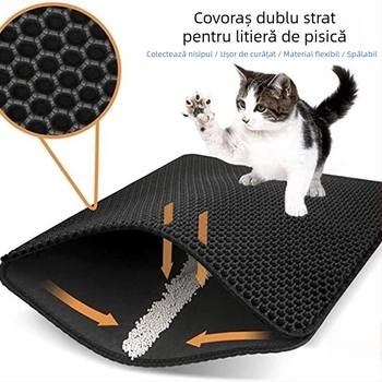 Populare Eva dublu strat pentru animale de companie de uz casnic cu fagure de miere, anti-stropire, covoraș lavabil cu velcro, cutie de litiera pentru pisici cu două fețe