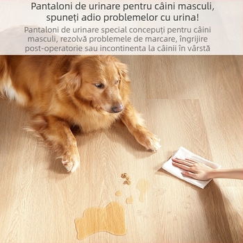 Sac de colectare a urinei pentru câini masculi, respirabil și impermeabil, lenjerie de corp automată pentru colectarea urinei pentru câini masculi, lenjerie de corp cu bandă elastică reglabilă pentru animale de companie