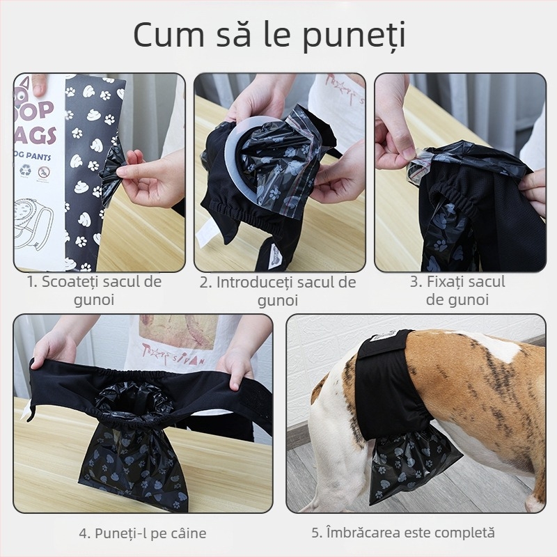 Sac de colectare a urinei pentru câini masculi, respirabil și impermeabil, lenjerie de corp automată pentru colectarea urinei pentru câini masculi, lenjerie de corp cu bandă elastică reglabilă pentru animale de companie