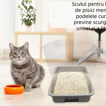 Husă anti-urină pentru pisici, îngroșată, din 3 piese, pentru așternut pentru pisici, cu deflecție pentru bazinul de gunoi pentru pisici, capac anti-stropire