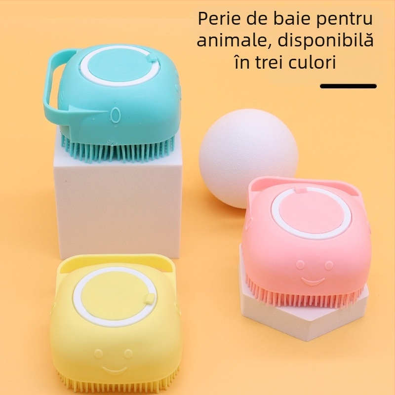 Perie de masaj cu artefacte pentru baie de animale de companie, explozii transfrontaliere, perie de baie pentru curățarea pisicilor, perie de baie de uz casnic, material silicon