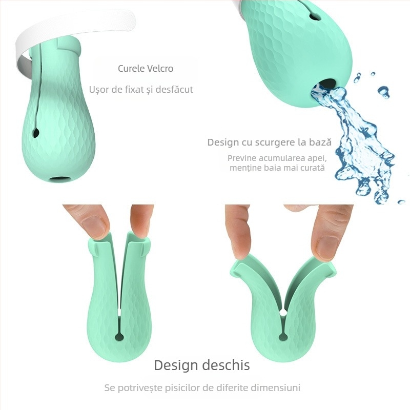 Mănuși anti-zgârieturi pentru pisici, silicon anti-zgârieturi pentru gheare de pisică, spălat pisici, medicamente pentru animale de companie, pachet de 4