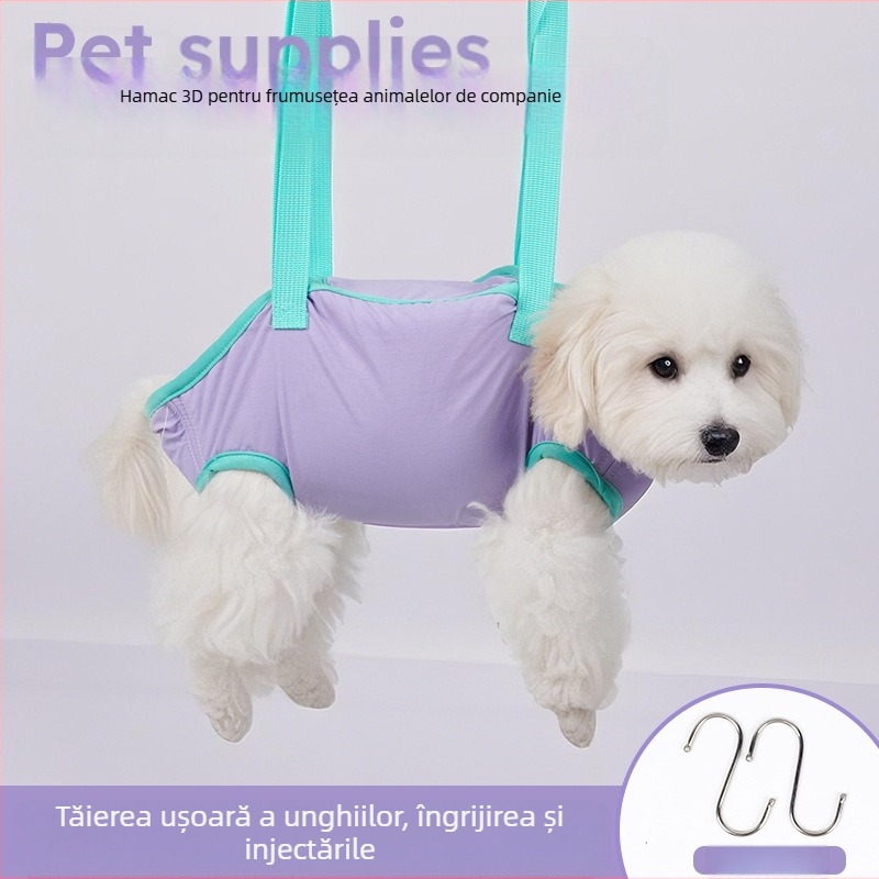 Sac de imobilizare pentru baie de pisici și câini, hamac de îngrijire tridimensional înfășurat, sac anti-evadare pentru câini de talie mică și mijlocie, animal de companie pentru câini