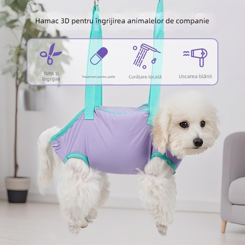 Sac de imobilizare pentru baie de pisici și câini, hamac de îngrijire tridimensional înfășurat, sac anti-evadare pentru câini de talie mică și mijlocie, animal de companie pentru câini