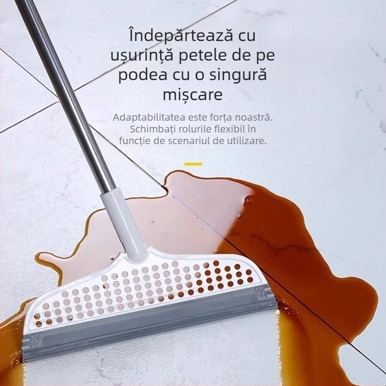 Mătură Racletă de podea Ștergător din plastic Silicon Artefact Baie de uz casnic Curățare baie Podea Mop și măturat Producător de apă