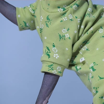 Haine pentru pisici, nou, de primăvară și de vară, stil pastoral, floral, cu patru picioare, pentru a preveni răceala și năpârlirea pentru pisicile fără păr Devon Rex și pisicile de companie