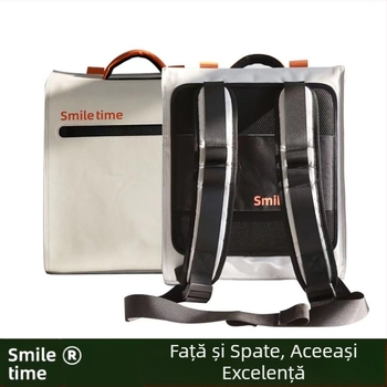 Rucsac portabil pliabil pentru animale de companie, Smile Time, cu capacitate mare, respirabil, pentru exterior, transport pisici