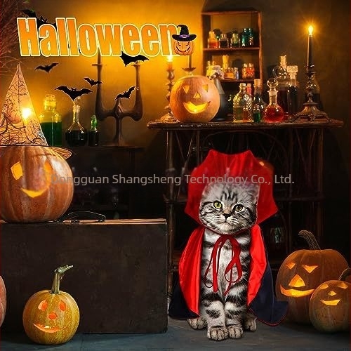 Pelerină de Halloween pentru animale de companie, pentru pisici și câini, îmbrăcăminte personalizată pentru câini de talie mică și mijlocie, ediție limitată de Halloween la modă