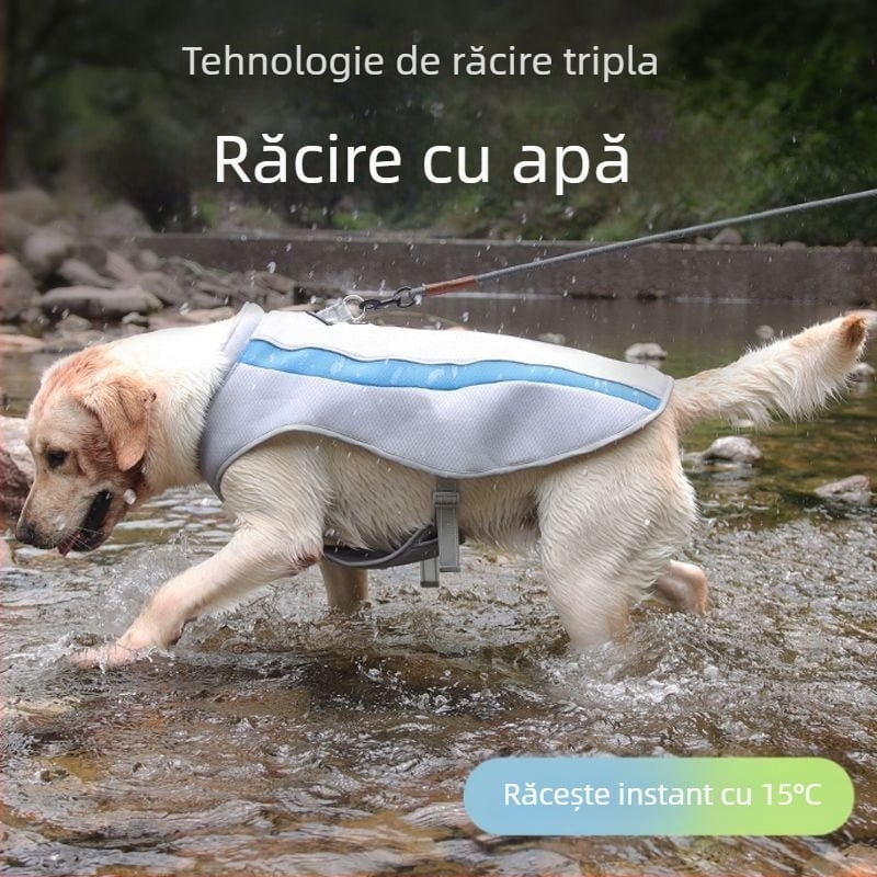 Vestă de vară pentru câini, vestă subțire, protecție solară și răcire pentru insolație, haine de răcire în aer liber pentru animale de companie, haine de vară pentru câini de talie medie și mare