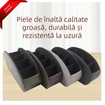 Vânzări directe din fabrică, cutie de depozitare din piele pentru birou, depozitare și organizare cosmetică, cutie de depozitare multifuncțională cu telecomandă din PU