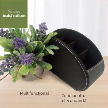 Vânzări directe din fabrică, cutie de depozitare din piele pentru birou, depozitare și organizare cosmetică, cutie de depozitare multifuncțională cu telecomandă din PU