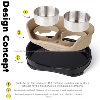 Bol pentru animale de companie, bol pentru câini din oțel inoxidabil, bol anti-răsturnare, bol detașabil pentru animale de companie, bol dublu, bol pentru pisici din oțel inoxidabil, en-gros