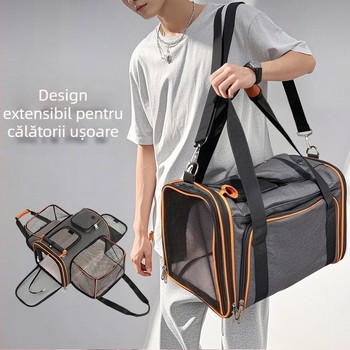 Geantă pentru pisici, rucsac portabil pentru pisici, pliabil, extensibil, cuib pentru animale de companie, respirabil, pătrat, extensibil, pentru câini