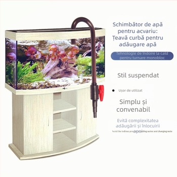 Dispozitiv de umplere a apei pentru acvariu, cu comutator, cârlig de cot, țeavă de schimbare a apei, țeavă de umplere a apei montată pe perete, cot de umplere a apei, accesorii pentru acvariu