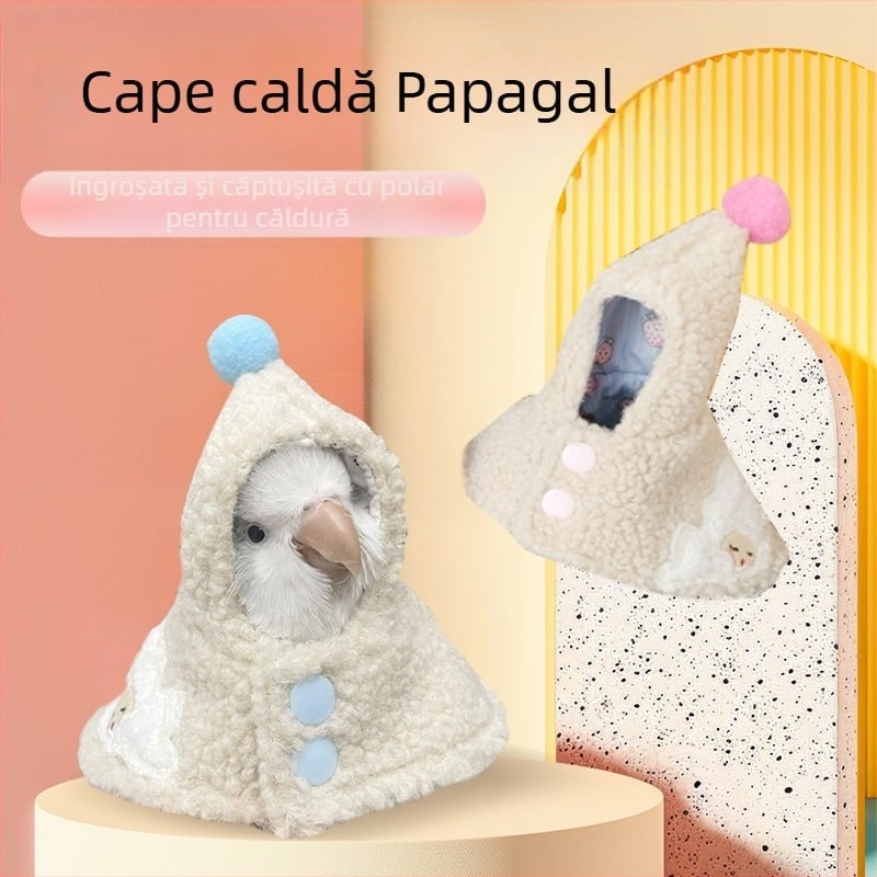 Papagal pelerină bumbac păpușă drăguț haine piele de tigru negru Phoenix pelerină păr de miel cu glugă Outwear complet platformă Dropshipping