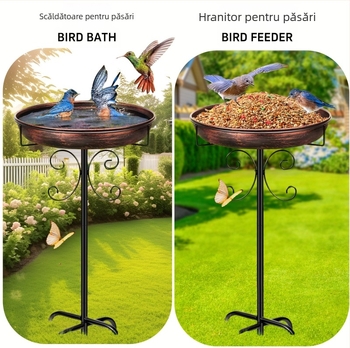 Hrănitoare pentru păsări transfrontalieră Amazon din metal, cadă de baie pentru păsări, artizanat din fier, curte exterioară, producător en-gros