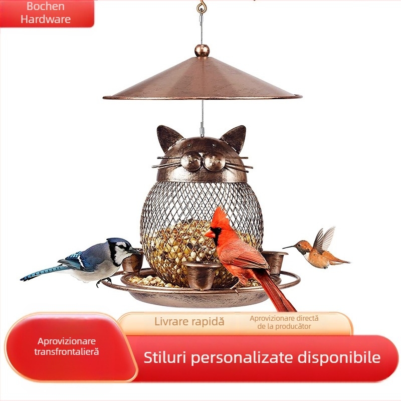 Hrănitoare de păsări bufniță personalizată din fabrică pentru hrănitoare de păsări pentru ferestre exterioare cu orificiu de scurgere și drenaj