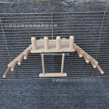 Set de 4 piese de papagal cu pedală, suport pentru scară, stâlp, leagăn, platformă pentru habitatul păsărilor, cadru de cățărat pentru hamster, trambulină pentru animale de companie