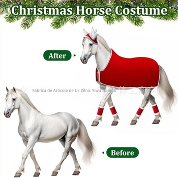 Șal de Crăciun pentru cal, 5/6 buc, învelitoare pentru picioare de cal, șal Snata, pentru cadouri de petrecere festivă