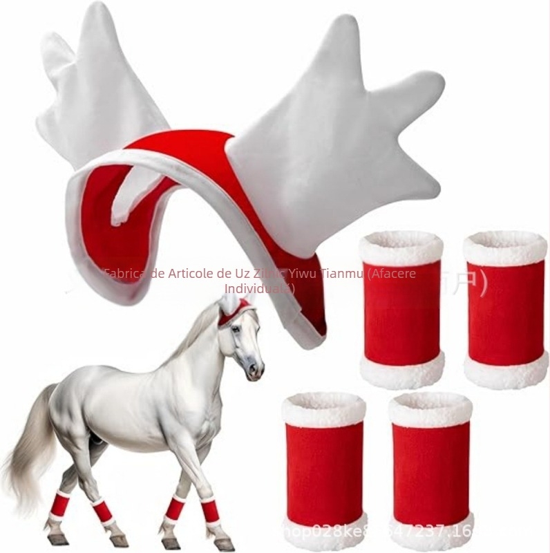 Șal de Crăciun pentru cal, 5/6 buc, învelitoare pentru picioare de cal, șal Snata, pentru cadouri de petrecere festivă