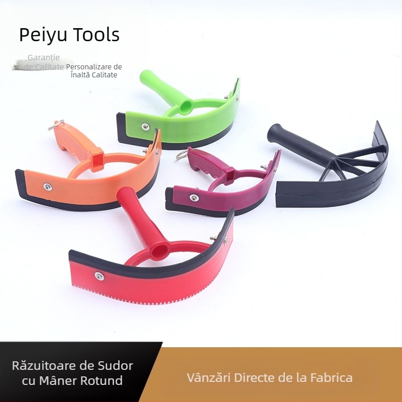 Mâner rotund, răzuitor de transpirație pentru cai, instrument de curățare a băii de cai, en-gros, pieptene de răzuit transpirație cu dublă utilizare, consumabile ecvestre, perie de cai
