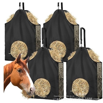 Sac nou pentru hrănirea lentă a cailor în aer liber, sac convenabil pentru fân, sac mare pentru grajd, consumabile ecvestre