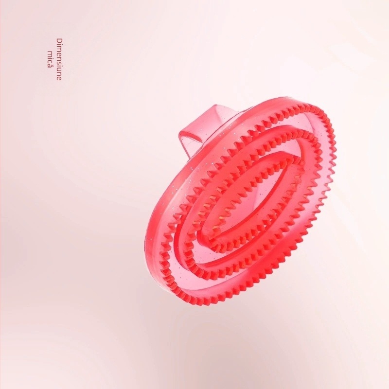 Perie de curățare a cailor, perie de cauciuc pentru îmbăierea animalelor de companie, perie de masaj fluorescentă pentru cai din material PVC, dimensiuni mari