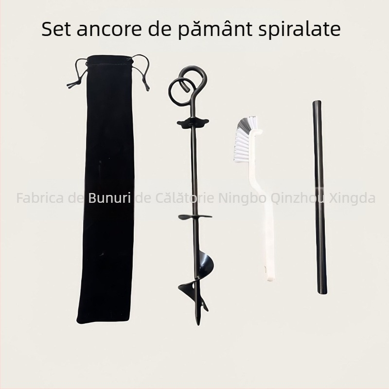 Xingda, cuie de sol pentru cort în stil camping în aer liber, cu burghiu spiralat, ancoră de sol, set de fixare a cuielor ascuțite