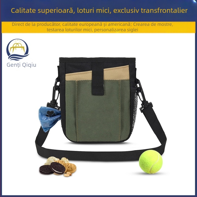 Geantă de antrenament pentru hrănirea animalelor de companie, durabilă, cu logo-ul personalizat, pentru excursii cu câini, pentru antrenament, gustări, geantă crossbody pentru hrană pentru câini în aer liber