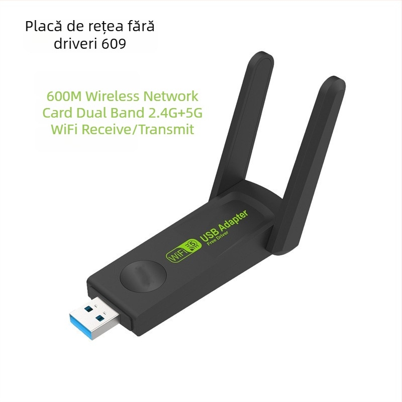 Placă de rețea wireless de 1300m Gigabit cu dublă frecvență 5G, fără driver, pentru computer, cu receptor USB WiFi, transmițător, placă de rețea USB