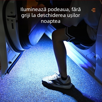 Lumină de avertizare auto, lumină anti-coliziune, iluminare ușă fără cablare, lumină ambientală LED intermitentă colorată, design fără cablare