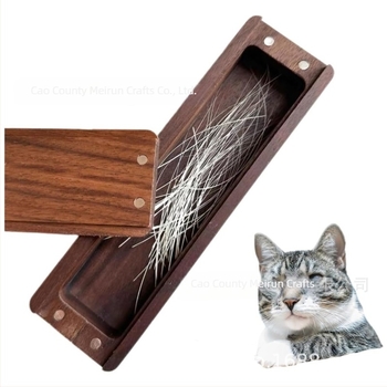 Cutie de depozitare pentru păr de animale de companie cu barbă de pisică și nuc, cu capac magnetic, colecție de păr de bebeluși, cutie comemorativă