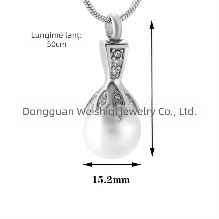 eBay, vânzare fierbinte, colier comemorativ cu cenușă pentru rude, colier cu perle din argint, pandantiv cu sicriu cinerar, bijuterii cu sticlă de parfum