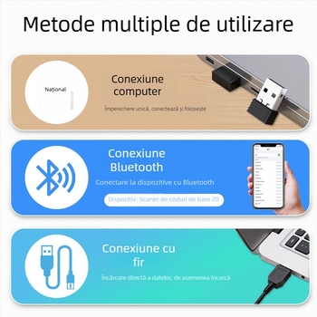 Scaner portabil, scaner wireless Bluetooth, scaner portabil, pistol de scanare a codurilor de bare unidimensional și bidimensional pentru depozit expres