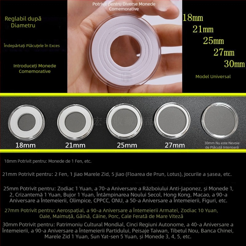 Cutie de depozitare a monedelor comemorative din lemn, pentru tren de mare viteză, pentru anul dragonului, zodiac chinezesc și caracter, cutie de monede, cutie de colectare rezistentă la praf