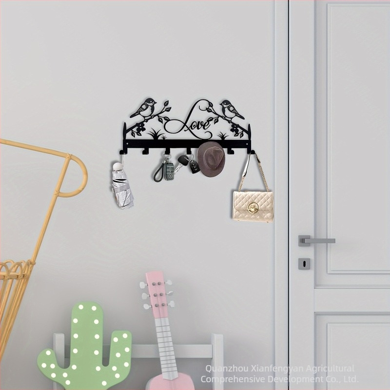 Cârlig de breloc metalic transfrontalier, cârlig de pasăre, montat pe perete, cârlig de depozitare, suport de baie pentru prosoape de pasăre, cuier de perete