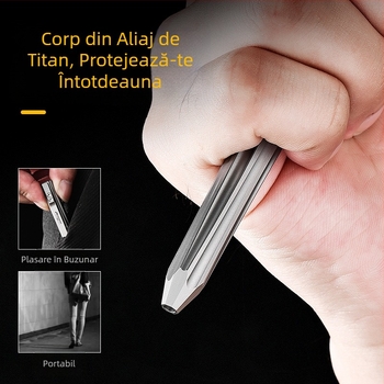 Stilou tactic din aliaj de titan, stilou cu decompresie glisantă, stilou de semnătură Pioneer EDC, stilou tactic personalizat colorat pentru autoapărare