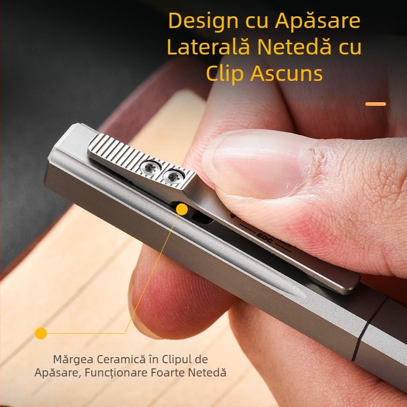 Stilou tactic din aliaj de titan, stilou cu decompresie glisantă, stilou de semnătură Pioneer EDC, stilou tactic personalizat colorat pentru autoapărare
