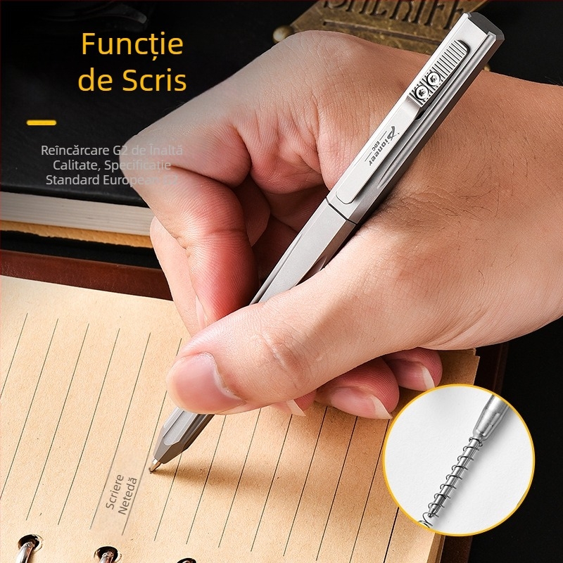 Stilou tactic din aliaj de titan, stilou cu decompresie glisantă, stilou de semnătură Pioneer EDC, stilou tactic personalizat colorat pentru autoapărare