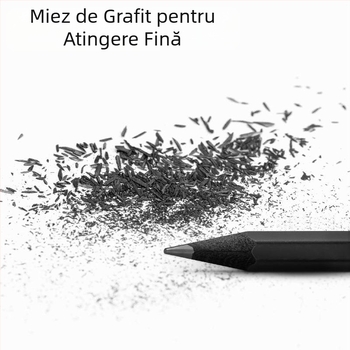 Creioane de scris Deli New Sai, cu tijă hexagonală din lemn negru, 2B, cu miez de grafit, HB, culoare super înaltă (30 buc/cutie)